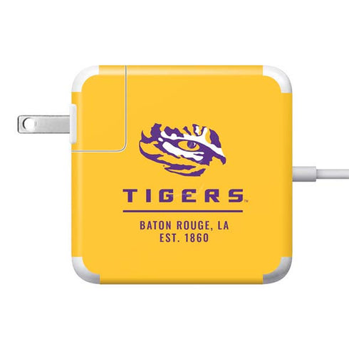 Louisiana State University - LSU Tigers Baton Rouge Yellow 85W Power Adapter (15 and 17 inch MacBook Pro Charger) Skin