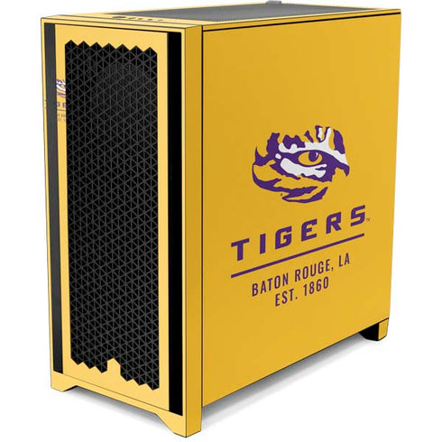 Louisiana State University - LSU Tigers Baton Rouge Yellow Corsair 4000D Tempered Glass Mid-Tower ATX Case Skin