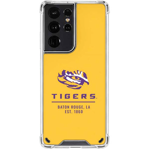 Louisiana State University - LSU Tigers Baton Rouge Yellow Galaxy S21 Ultra 5G Clear Case