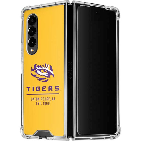 Louisiana State University - LSU Tigers Baton Rouge Yellow Galaxy Z Fold4 5G Clear Case