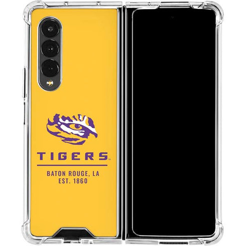 Louisiana State University - LSU Tigers Baton Rouge Yellow Galaxy Z Fold4 5G Clear Case