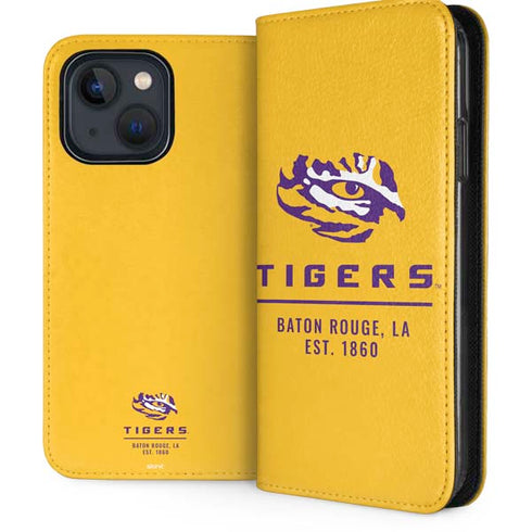 LSU Tigers Baton Rouge Yellow iPhone 15 Folio Case