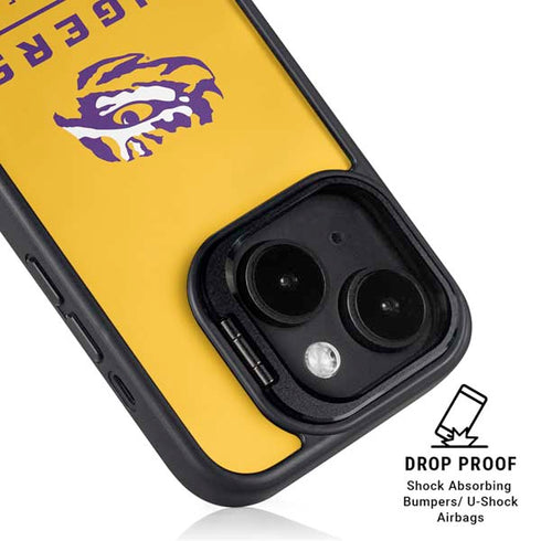LSU Tigers Baton Rouge Yellow iPhone 15 Plus Kickstand Case