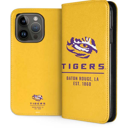 LSU Tigers Baton Rouge Yellow iPhone 15 Pro Folio Case