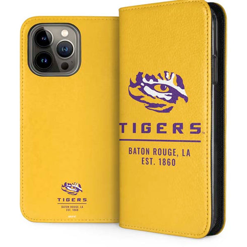 LSU Tigers Baton Rouge Yellow iPhone 15 Pro Max Folio Case