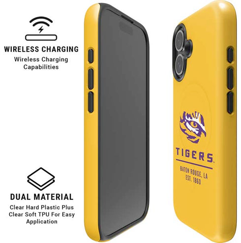 LSU Tigers Baton Rouge Yellow iPhone 16 Magsafe Impact Case