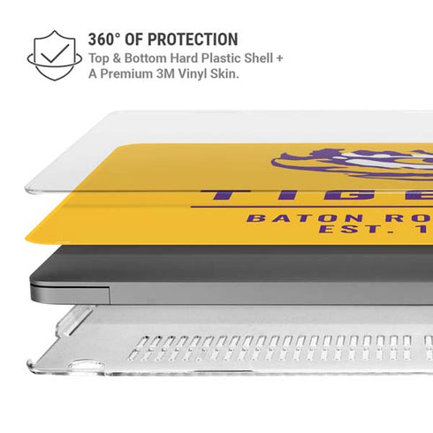 LSU Tigers Baton Rouge Yellow MacBook Pro 14in (2021-24) Case plus Skin