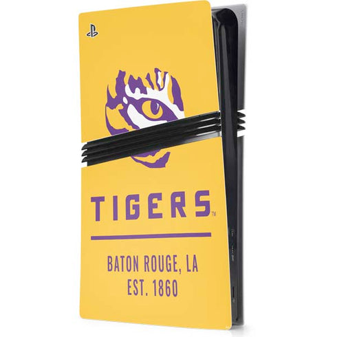 LSU Tigers Baton Rouge Yellow PS5 Pro Console Skin