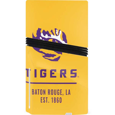 LSU Tigers Baton Rouge Yellow PS5 Pro Disk Bundle Skin