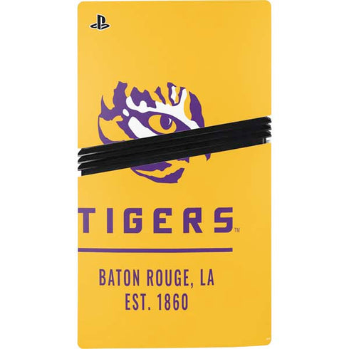 LSU Tigers Baton Rouge Yellow PS5 Pro Disk Console Skin
