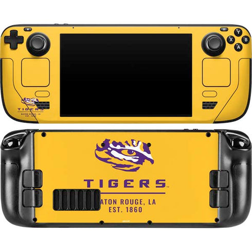LSU Tigers Baton Rouge Yellow Steam Deck Handheld Gaming Computer OLED Skin
