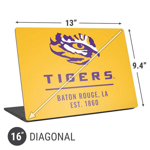 Louisiana State University - LSU Tigers Baton Rouge Yellow Universal Laptop 16in (13 x 9.4in) Skin
