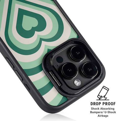 Lucky Heart Pattern iPhone 14 Pro Max Kickstand Case