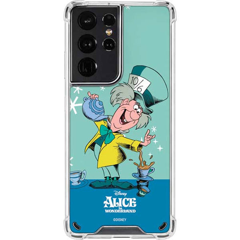 Disney Alice in Wonderland Mad Hatter Tea Party Galaxy S21 Ultra 5G Clear Case