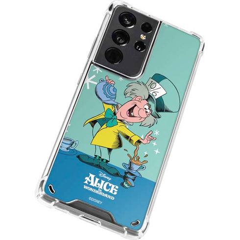 Disney Alice in Wonderland Mad Hatter Tea Party Galaxy S21 Ultra 5G Clear Case