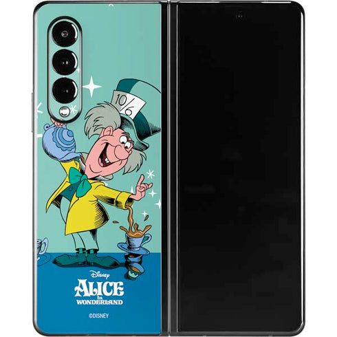 Disney Alice in Wonderland Mad Hatter Tea Party Galaxy Z Fold3 5G Skin