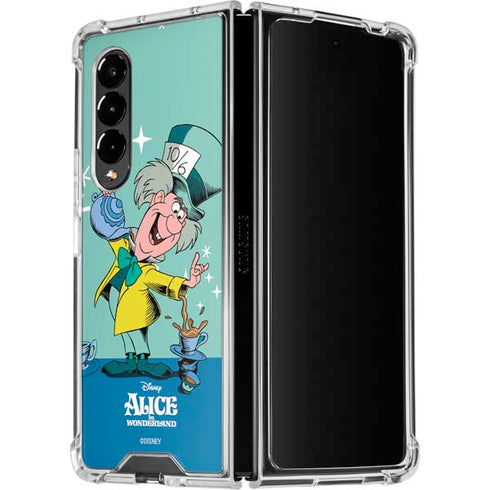 Disney Alice in Wonderland Mad Hatter Tea Party Galaxy Z Fold4 5G Clear Case