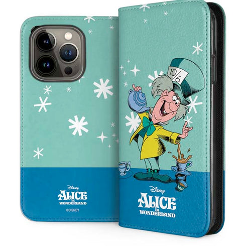 Disney Alice in Wonderland Mad Hatter Tea Party iPhone 15 Pro Folio Case