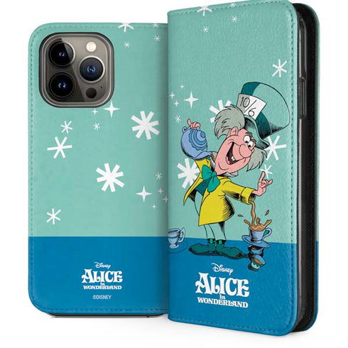 Disney Alice in Wonderland Mad Hatter Tea Party iPhone 15 Pro Max Folio Case