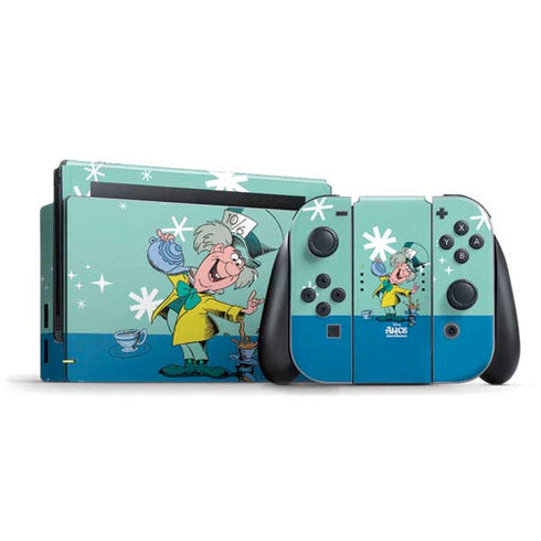 Disney Alice in Wonderland Mad Hatter Tea Party Nintendo Switch Bundle Skin