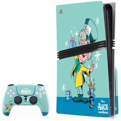 Disney Alice in Wonderland Mad Hatter Tea Party PS5 Pro Disk Bundle Skin