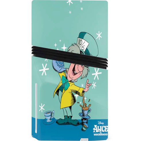 Disney Alice in Wonderland Mad Hatter Tea Party PS5 Pro Disk Console Skin