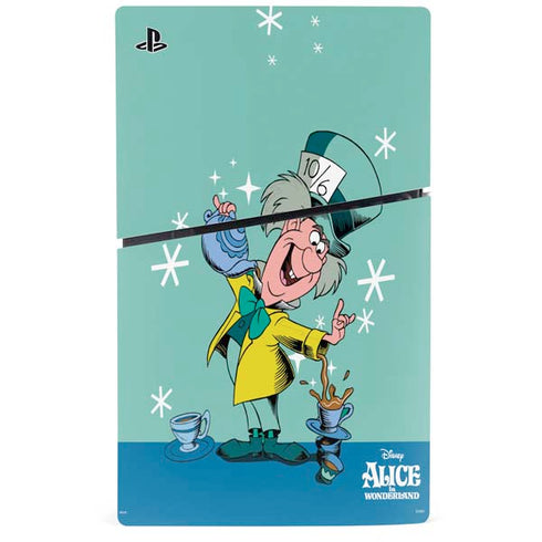 Disney Alice in Wonderland Mad Hatter Tea Party PS5 Slim Disk Bundle Skin