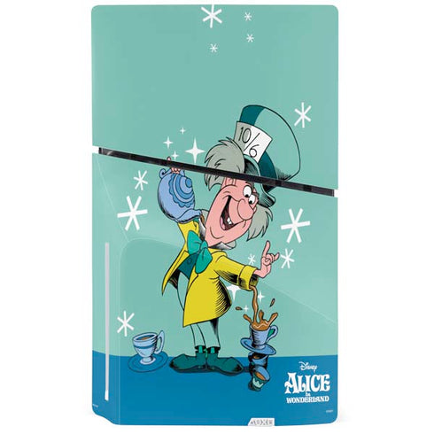 Disney Alice in Wonderland Mad Hatter Tea Party PS5 Slim Disk Bundle Skin