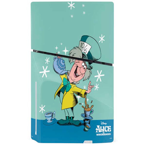 Disney Alice in Wonderland Mad Hatter Tea Party PS5 Slim Disk Console Skin