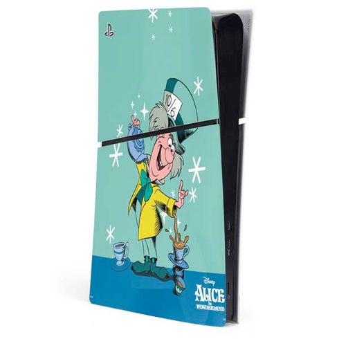Disney Alice in Wonderland Mad Hatter Tea Party PS5 Slim Digital Edition Console Skin