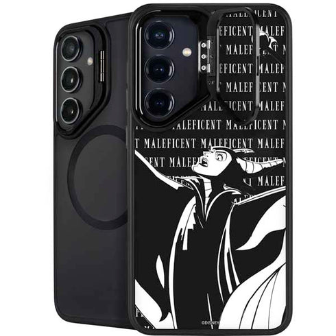 Disney Villains Maleficent Black and White Galaxy S25 Kickstand Case