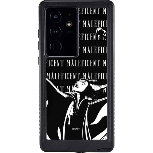 Disney Villains Maleficent Black and White Galaxy S24 Ultra Waterproof Case