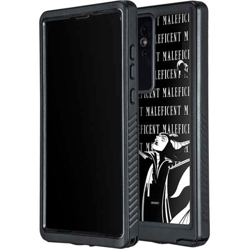 Disney Villains Maleficent Black and White Galaxy S24 Ultra Waterproof Case