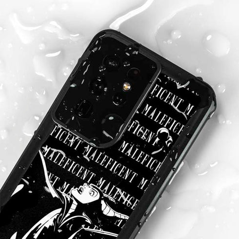 Disney Villains Maleficent Black and White Galaxy S24 Ultra Waterproof Case