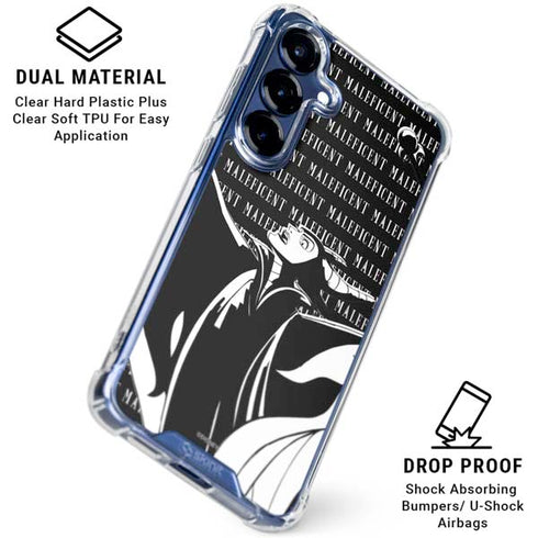 Disney Villains Maleficent Black and White Galaxy S25 Clear Case
