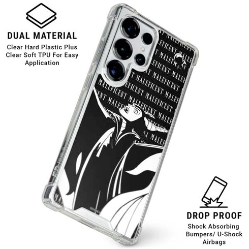 Disney Villains Maleficent Black and White Galaxy S25 Ultra Clear Case