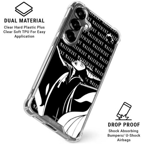 Disney Villains Maleficent Black and White Galaxy S26 Plus Clear Case