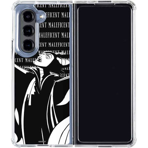 Disney Villains Maleficent Black and White Galaxy Z Fold5 5G Clear Case