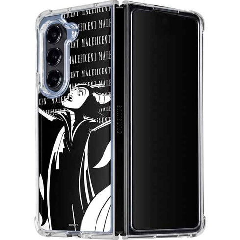 Disney Villains Maleficent Black and White Galaxy Z Fold5 5G Clear Case