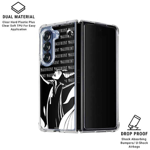Disney Villains Maleficent Black and White Galaxy Z Fold6 Clear Case