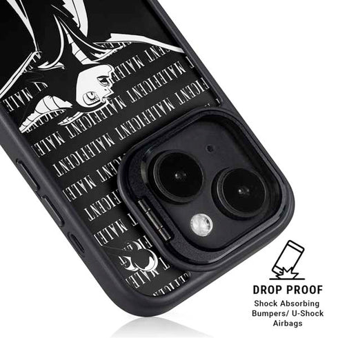 Disney Villains Maleficent Black and White iPhone 14 Kickstand Case