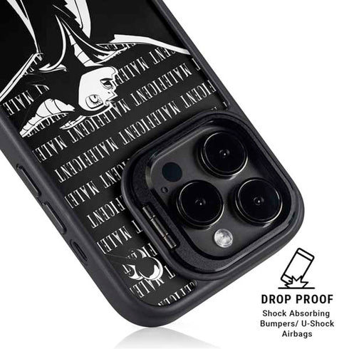 Disney Villains Maleficent Black and White iPhone 14 Pro Kickstand Case