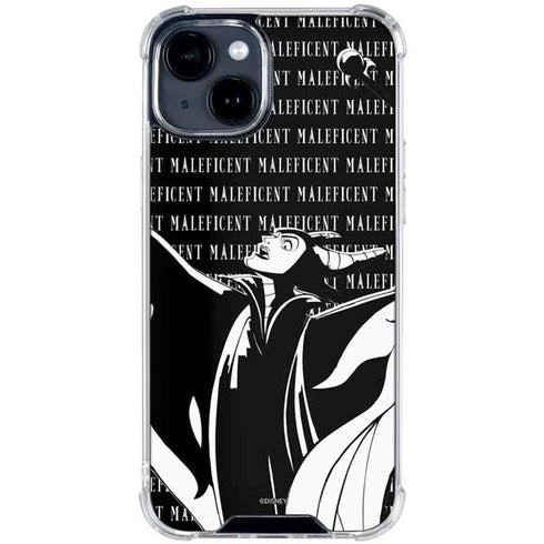 Disney Villains Maleficent Black and White iPhone 15 Clear Case