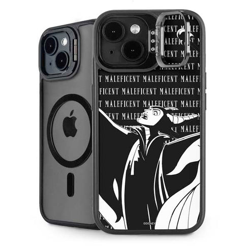 Disney Villains Maleficent Black and White iPhone 15 Kickstand Case