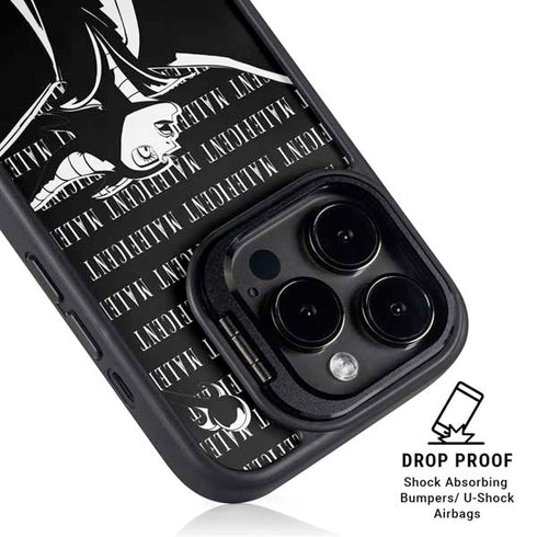 Disney Villains Maleficent Black and White iPhone 15 Pro Max Kickstand Case