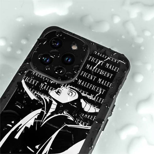 Disney Villains Maleficent Black and White iPhone 15 Pro Waterproof Case