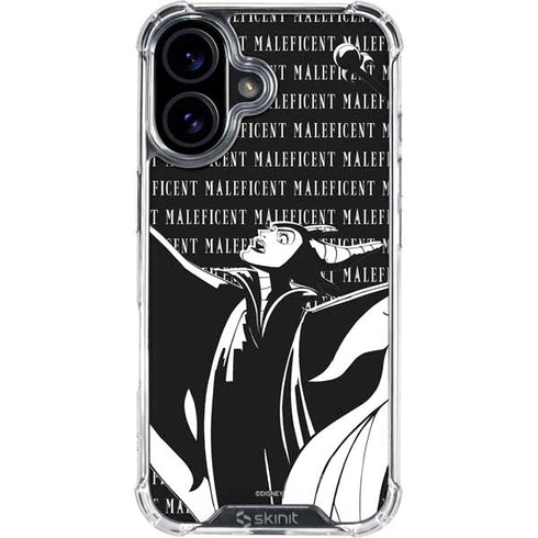 Disney Villains Maleficent Black and White iPhone 16 Clear Case