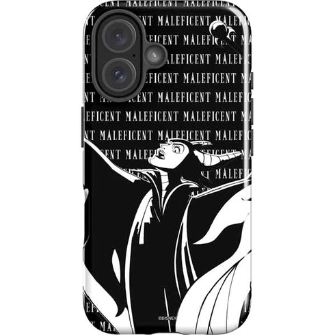 Disney Villains Maleficent Black and White iPhone 16 Impact Case