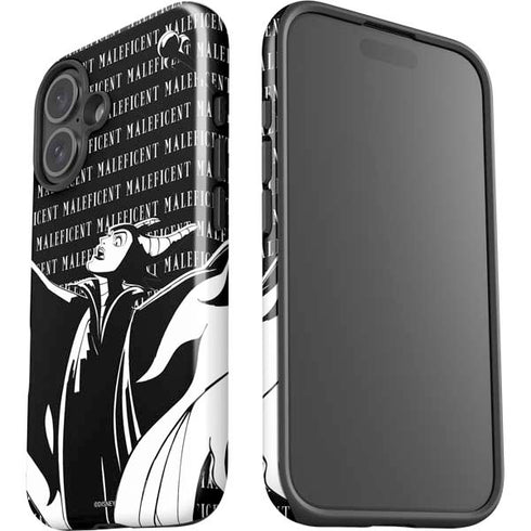 Disney Villains Maleficent Black and White iPhone 16 Impact Case