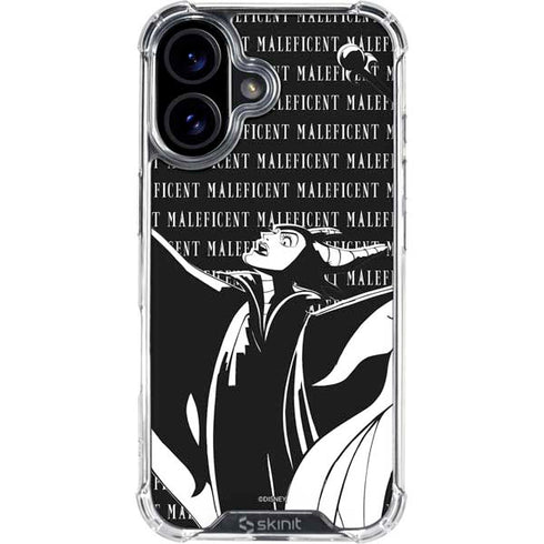 Disney Villains Maleficent Black and White iPhone 16 Plus Clear Case